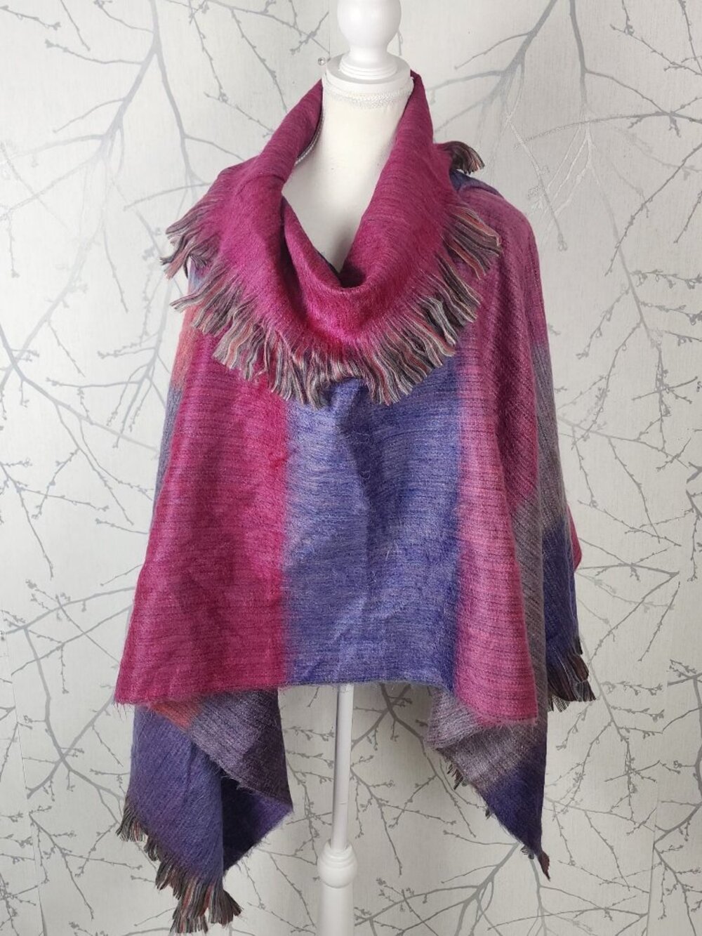 Pokoloko Sunset Hues 70% Alpaca Cowl Neck Poncho